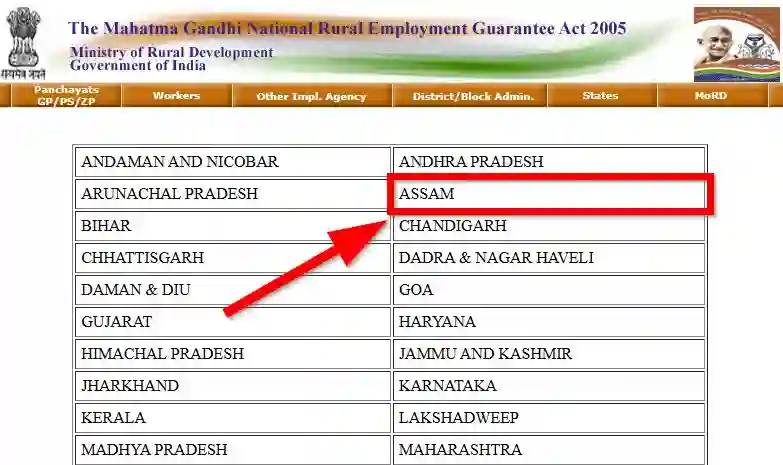 Assam NREGA Job Card State Wise 2026