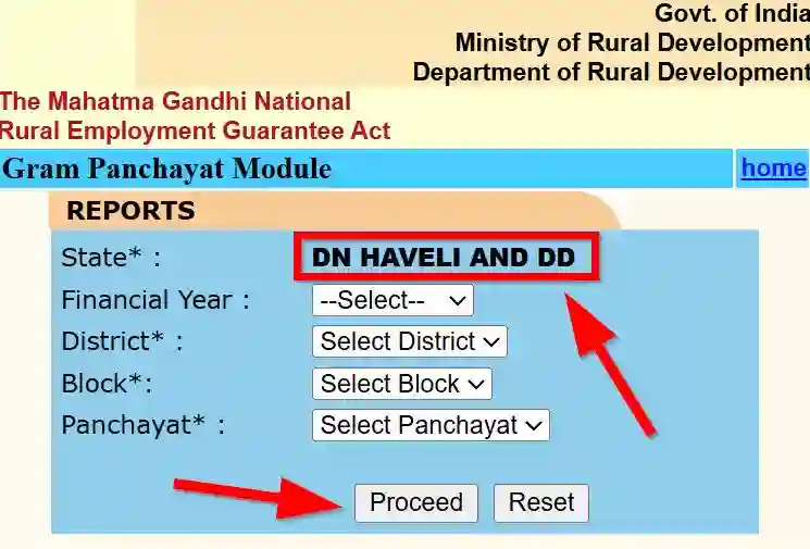 Dadra & Nagar Haveli NREGA Job Card Gram Panchayat Module 2026