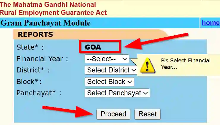 Goa NREGA Job Card Gram Panchayat Module 2026