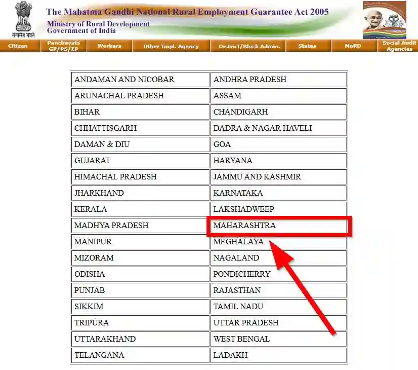 Maharashtra NREGA Job Card State Wise 2026