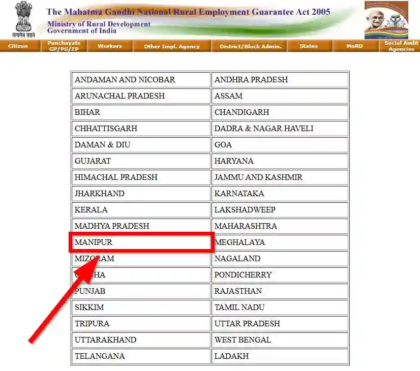 Manipur NREGA Job Card State Wise 2026