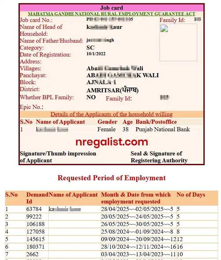 NREGA Gramin Job Card 2026