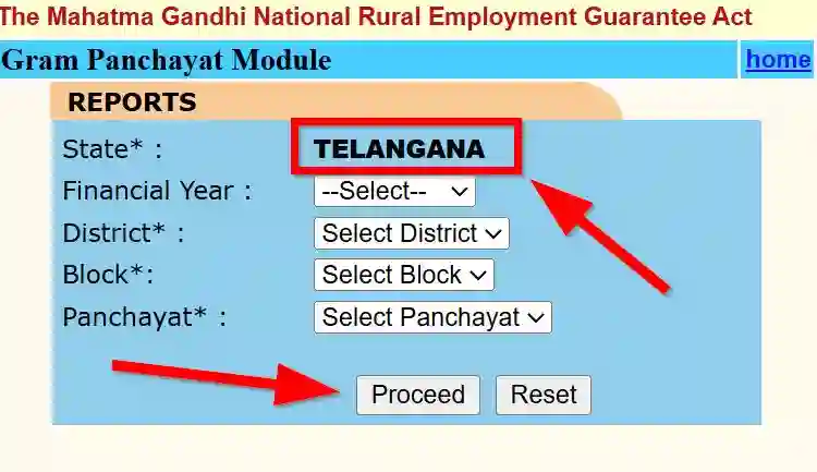 Telangana NREGA Job Card Gram Panchayat Module 2026