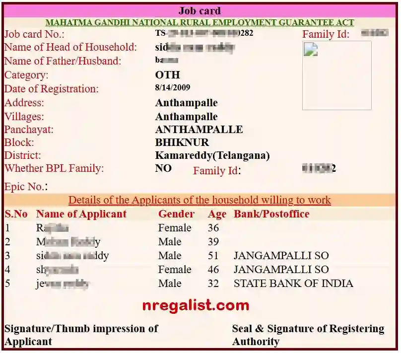 Telangana NREGA Job Card Online 2026